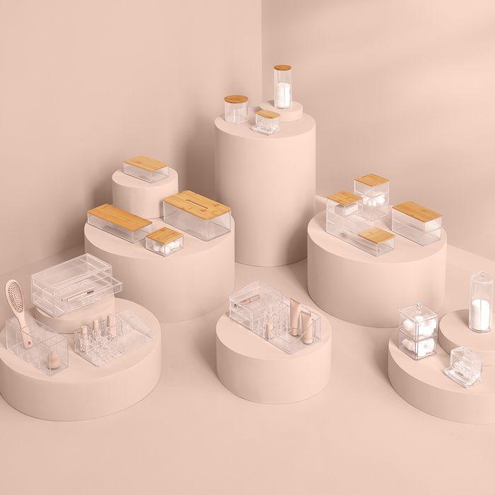 5five - Boîte À Cotons Ronds "selena" Bambou