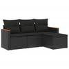 VidaXL Salon de Jardin avec Coussins 4 pcs, Canapés de Terrasse, Ensemble de Meubles de Patio, Mobilier d'Extérieur, Noir 3225901