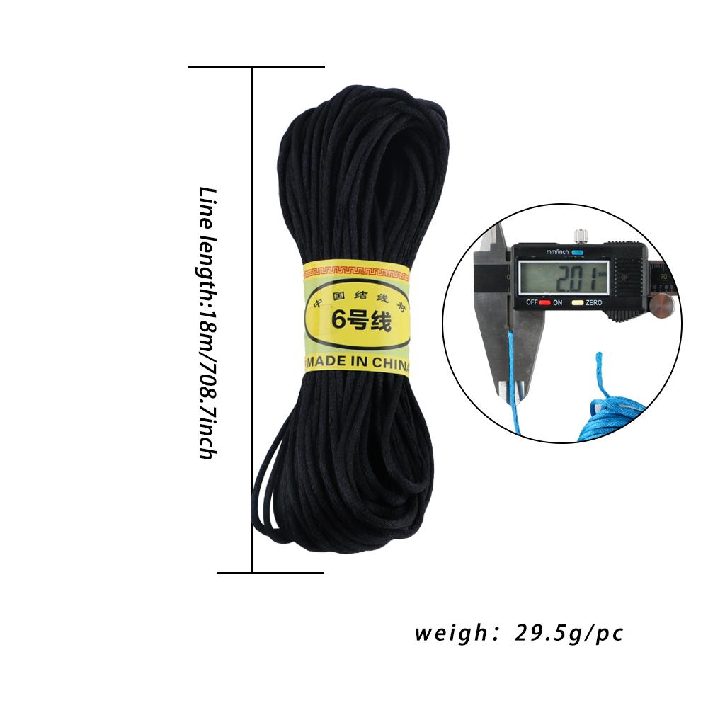 2mm 18m/Lot Satin Nylon Trim Cord Rattail Cord Chinese Knot Satin Beading Cords Braided Shamballa String Thread