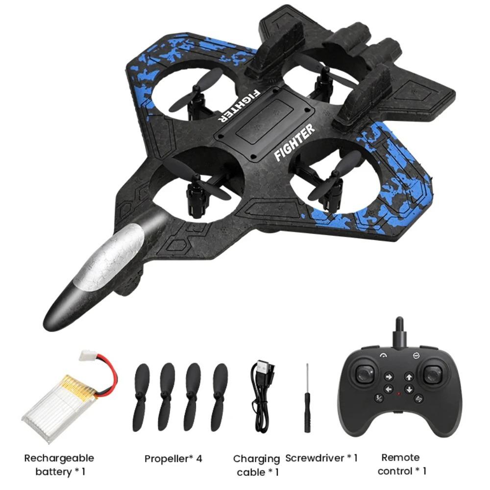 Gravity Sensing Four Motor Helicopter Toy Rechargeable RC Hobby Jet Plane Home Decor