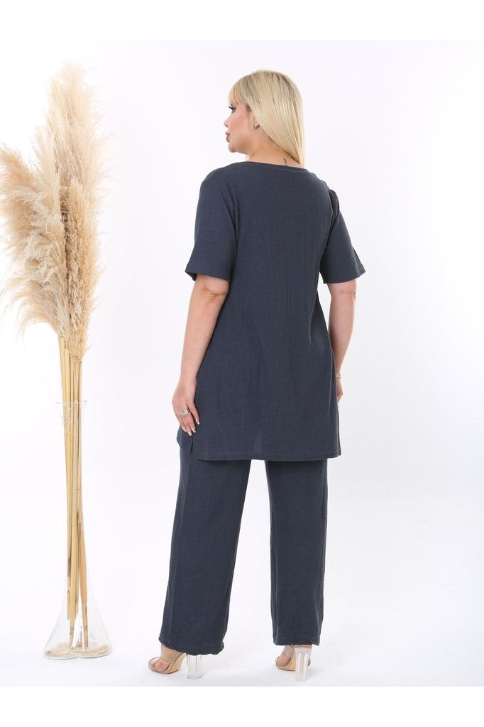 Dámský oblek velké velikosti pod svršek Velké velikosti s volným rozparkem a pružným zavinovacím oblekem