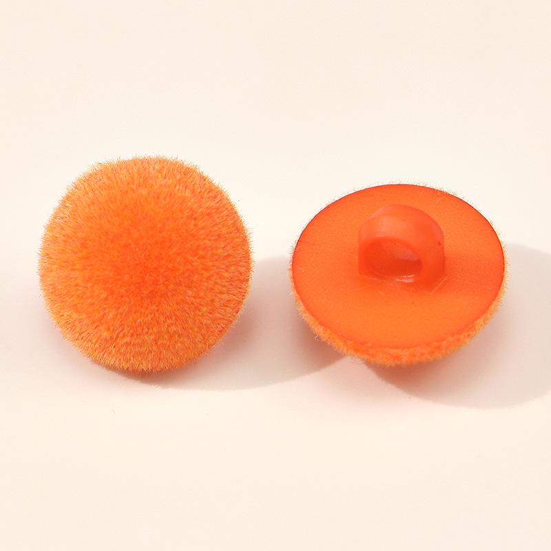 Colored Half-Round Flocked Mushroom Buttons: Plastic Sweater, Cardigan & Children's Decorative Accessories