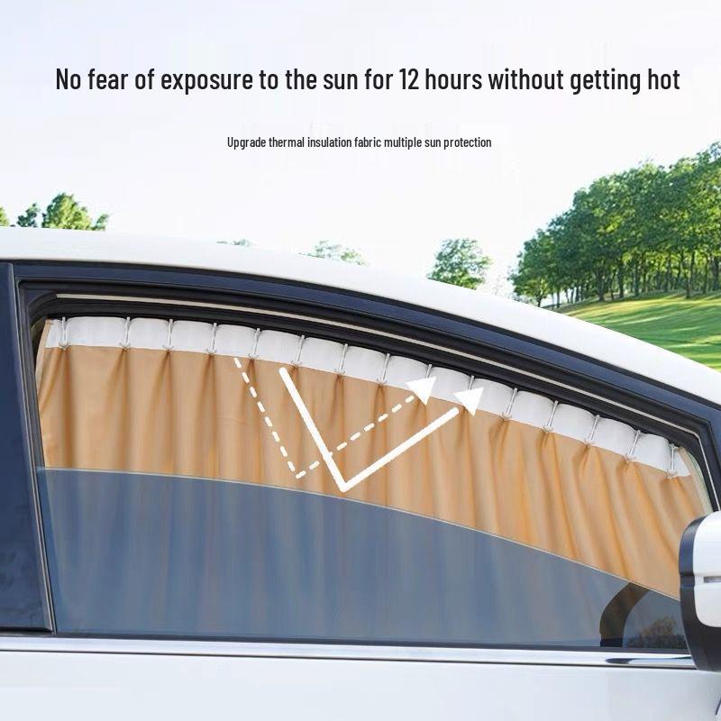 Car Window Sunshade Curtains - Clip-on Baby Privacy & Insulation for Summer.