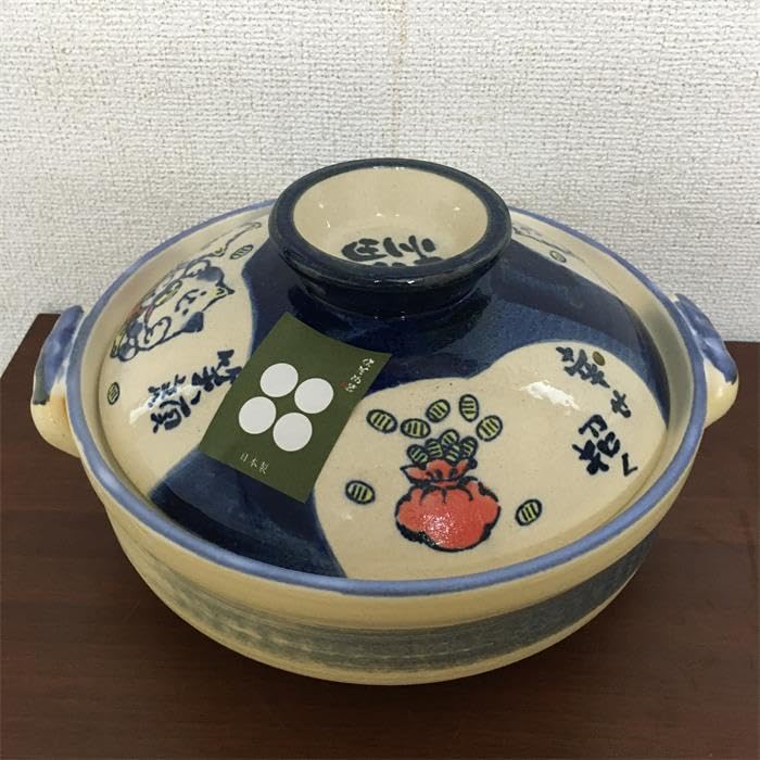 Department Lucky Cat 9 Banko Earthenware Made In [Huahua Store] No. Pot, Ware, Pot, Japan, Blue, 3200ml, 24-814
