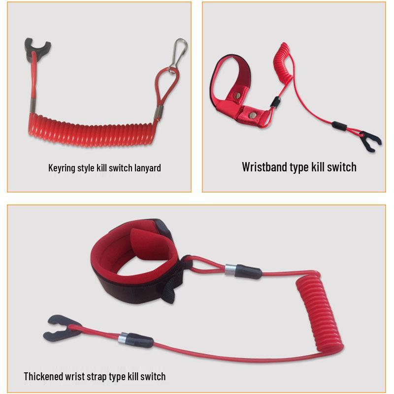 Jet Ski Kill Switch Lanyard & Engine Start Key Safety Rope