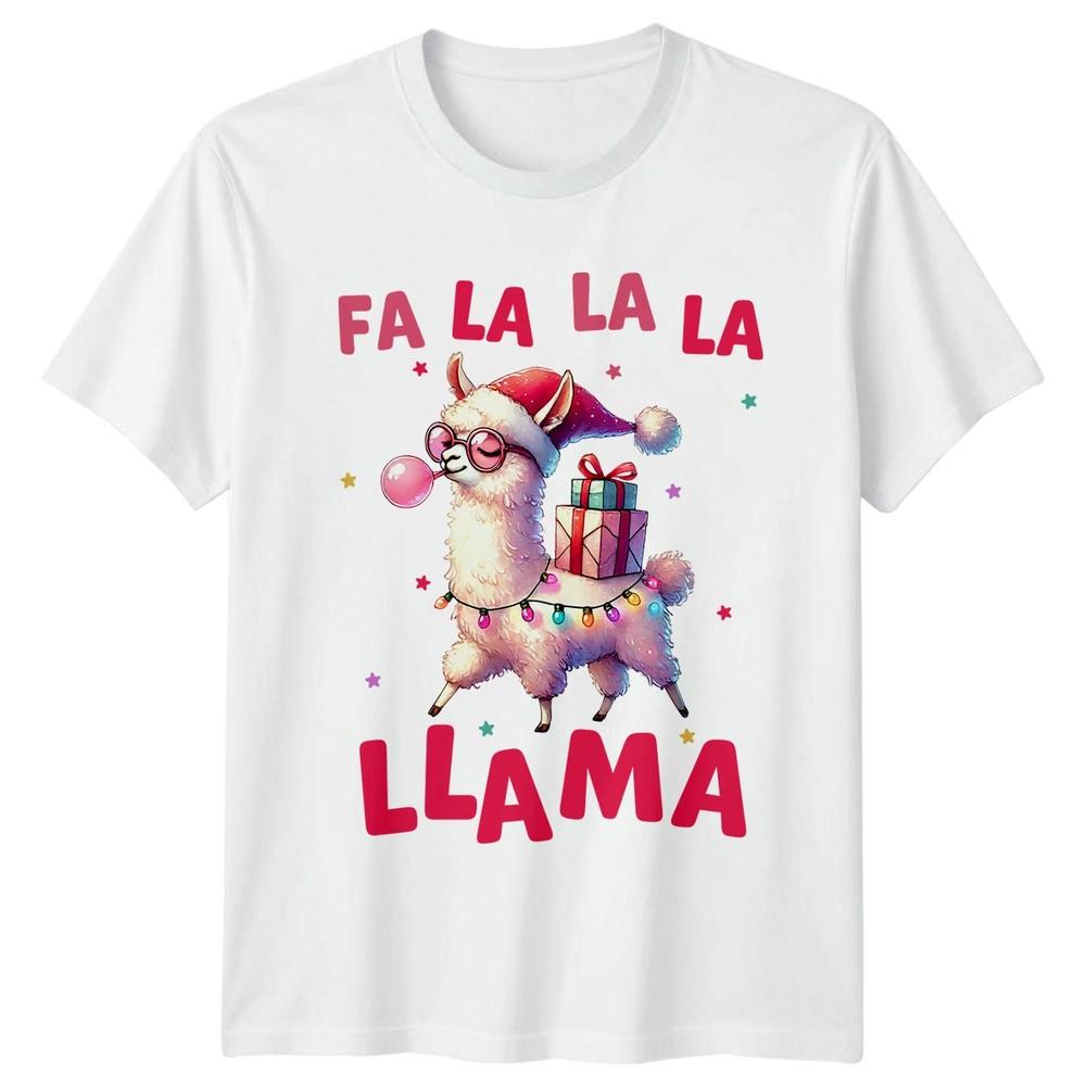 Fa La La La Llama Christmas Holiday Unisexs Unisexs Graphic Tee S