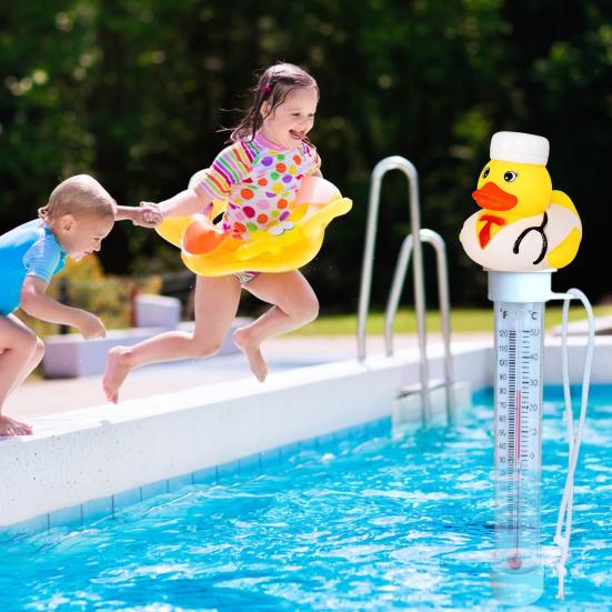 Floating Pool Thermometer Easy To Read Duck Design Water Thermometer for Outdoor Indoor Swimming Pools Spas Hot Tubs Aquariums