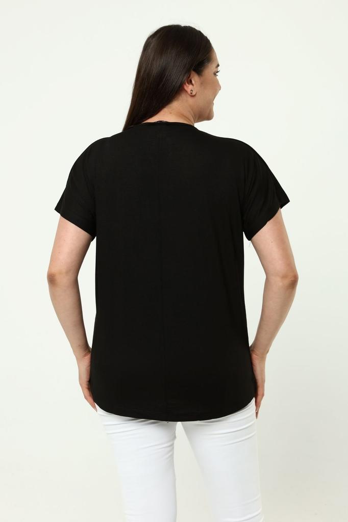 Damenstil Große Größe T-Shirt Übergröße Komfortmodell Stilvoller Kragen Detailliert Baumwolle Kurve Kurze Ärmel Mutter Sommer Abendkleid Tunika T-Shirt