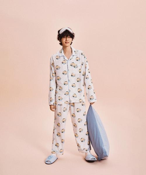 

[Spao] Manggeureojin Gom Mango-mi Long Sleeve Pajama SPPPG23U02 [Shipped from Korea] 100% Authentic Light Blue - S