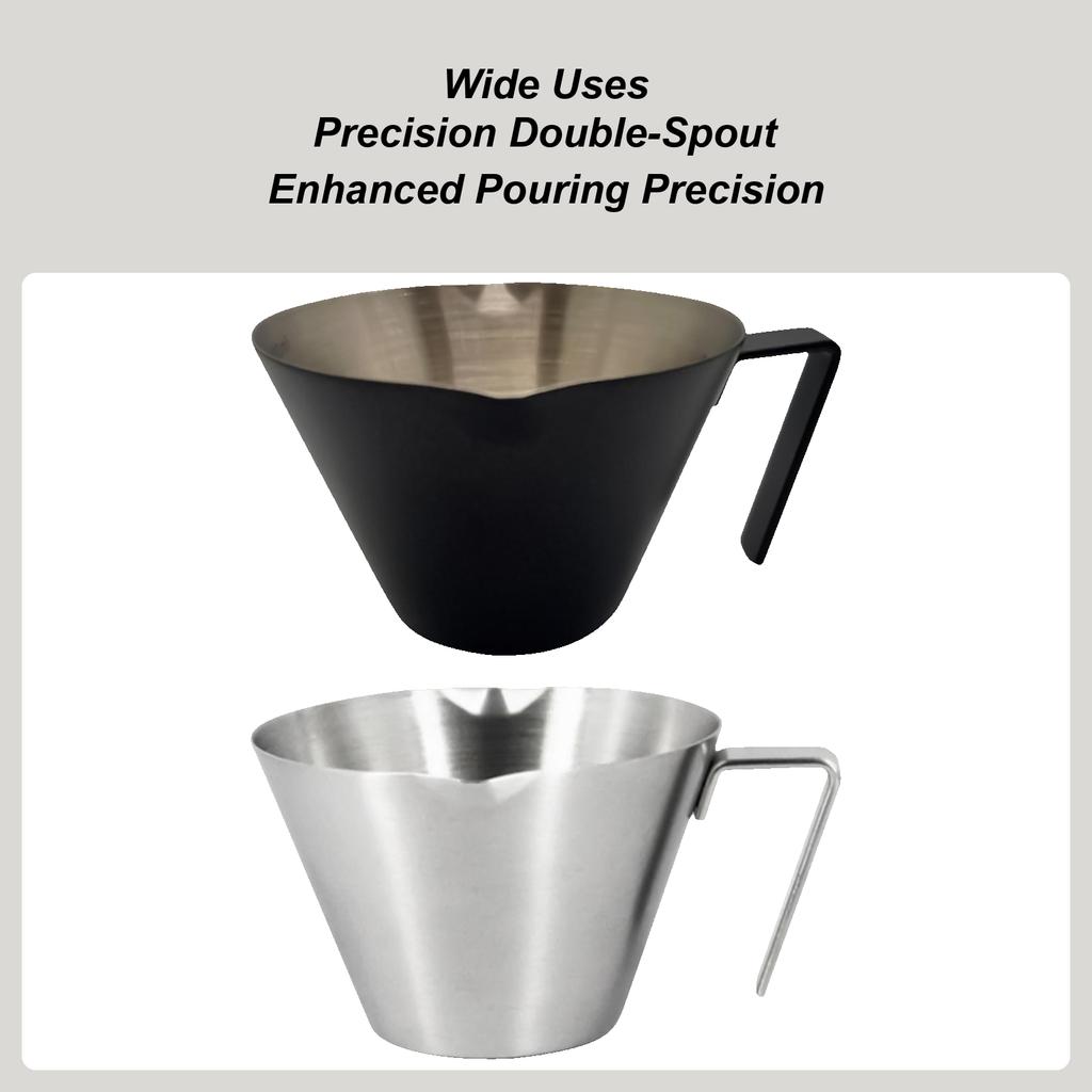 Coffee Measuring Cup Measurement Cup Stainless Steel Heat-Resistant Three Scale Beaker with Handle Double Spout Pitcher for