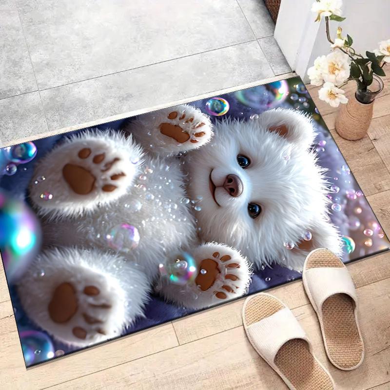 

Crystal Velvet Sleeping Bear Printed Area Rug Carpet for Bedroom, Living Room, Home Office Decor, Rugs Mat, Fashion Mat Rug for Bedside A63 60cm x 90cm