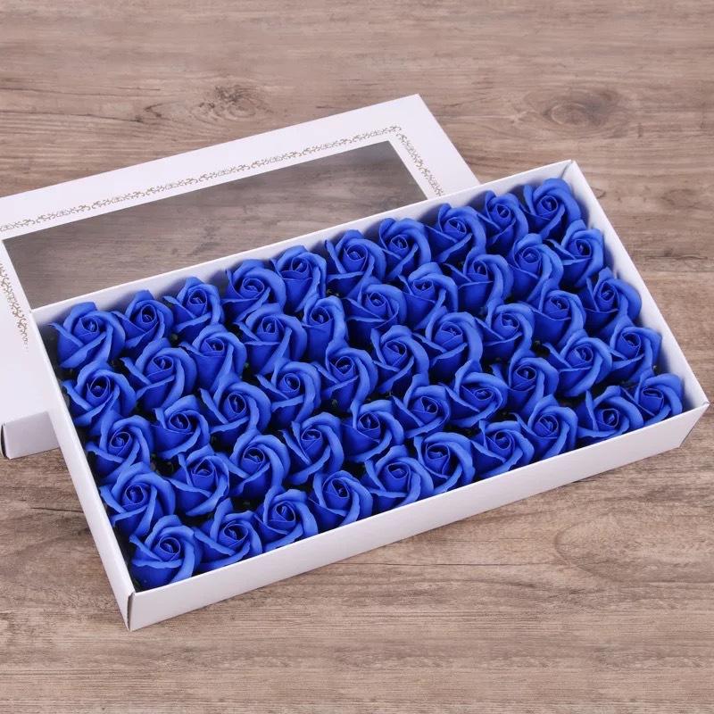 50pcs Two Layer Soap Flower Rose Big Flower Head Thickened Packaging Bouquet Material Simulation Flower Valentine's Day Gift Box