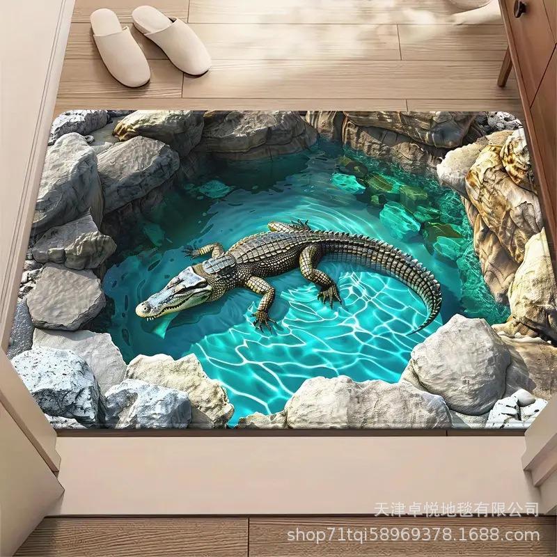 

3D Визуальная Ловушка Напольный Коврик Грязеотталкивающий и Износостойкий Придверный Коврик Ванная Комната Впитывающий и Противоскользящий Коврик 40 * 60cm