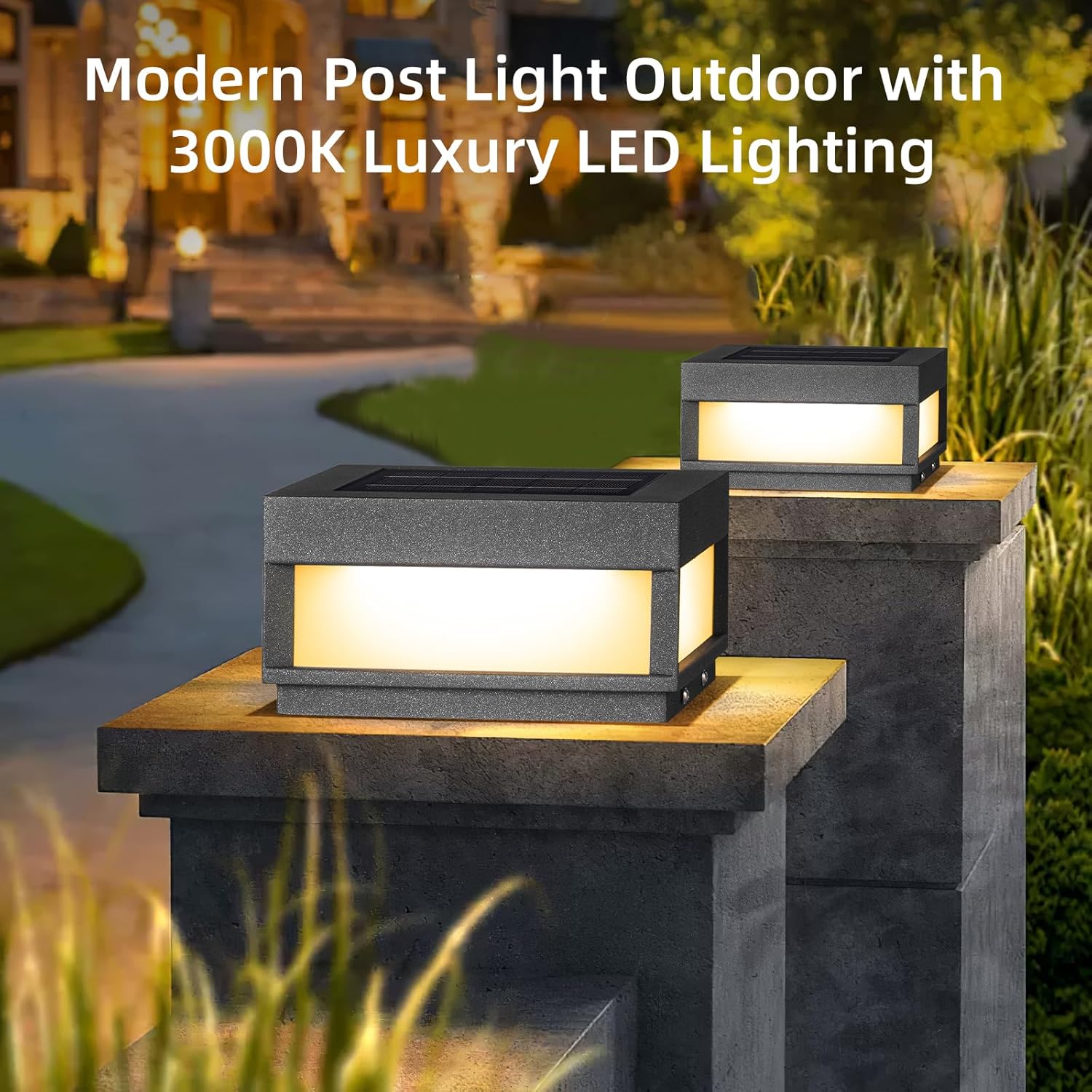 

Solar Post Light, Outdoor LED Fence Deck Lamp 3000K Waterproof Patio Gate Driveway Garden Decor (7.9 X7.9 ) United States