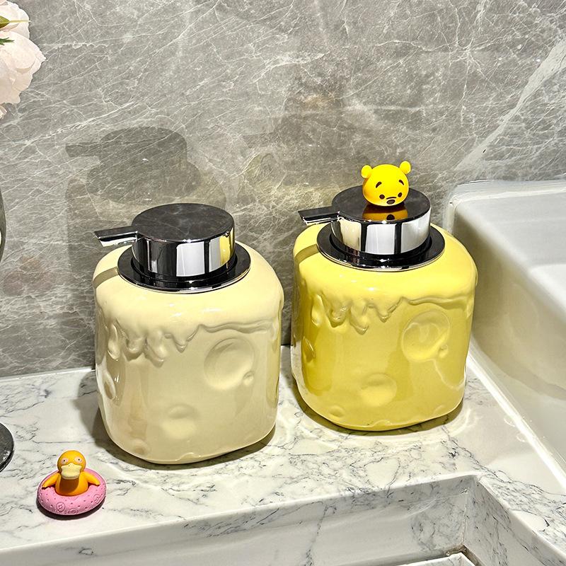 Creative Bubbling Bottle Hand Sanitizer Bottle Shampoo Shower Gel Bottles Bathroom Soap Dispenser Cheese Ceramic Lotion Bottles
