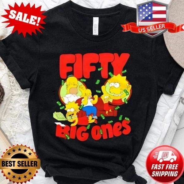 The Simpsons Fifty Big Ones Cartoon T-Shirt S-5XL L