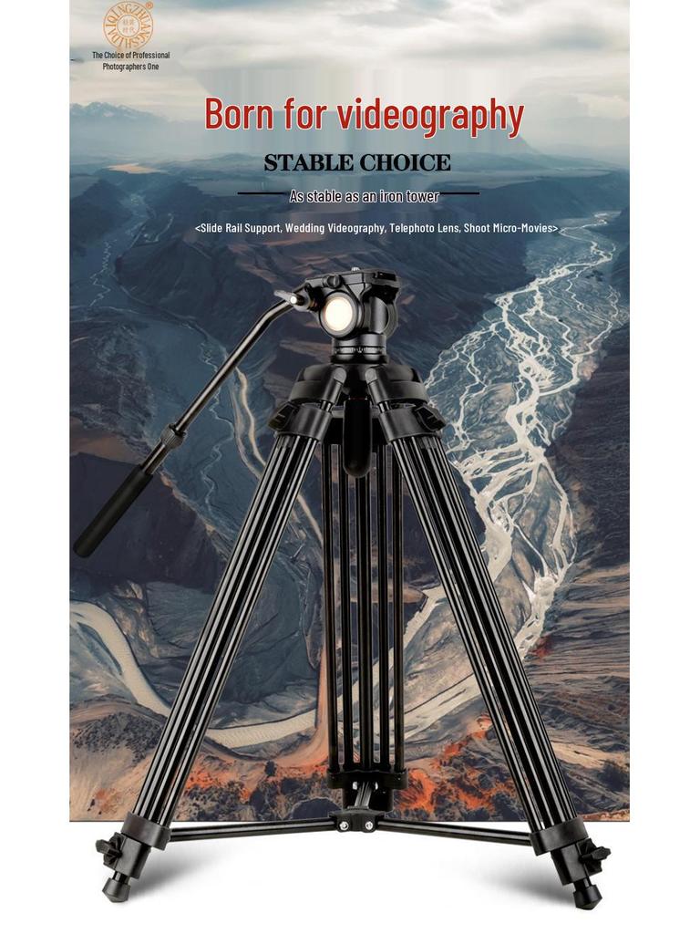 Q880 Aluminum Alloy DSLR Camera Tripod with Hydraulic Pan-Tilt Head for Photography and Videography