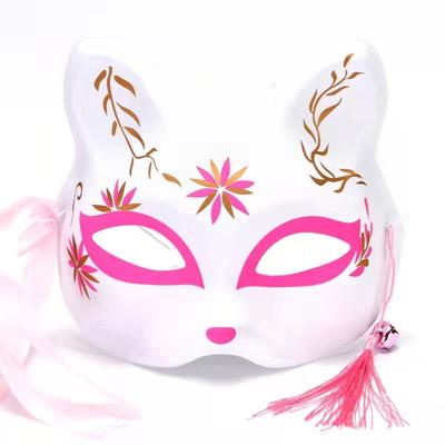 2Pcs Masquerade Hand-Painted Japanese Half Face Masks Cosplay Anime Foxes Mask Party Props