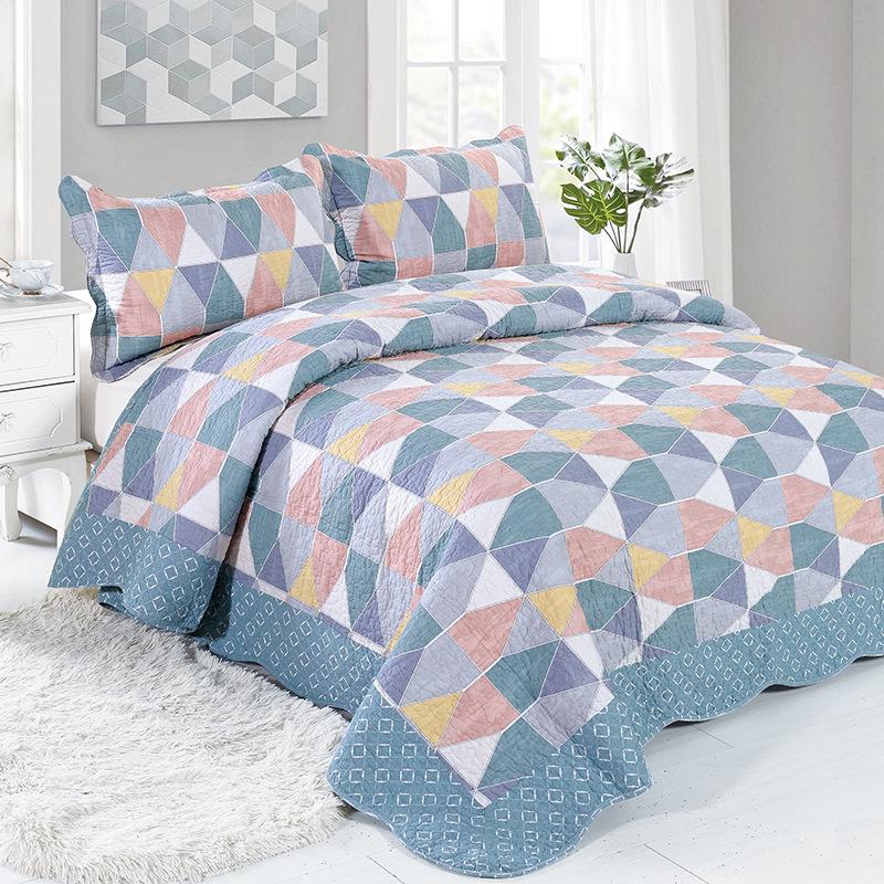 European Style Pure Cotton Summer Quilt & Bed Cover Three-Piece Set 230*250cm three-piece set