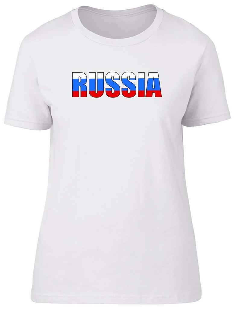 Russia And Flag Fitted Womens Ladies T Shirt