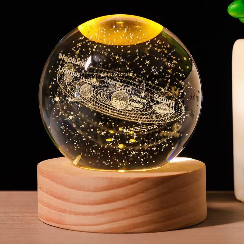 3D Galaxy Astronaut Night Light Crystal Ball Ornament