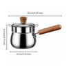 Stainless Steel Milk Saucepan Even Heating Pan with Wooden Handle Uncoated