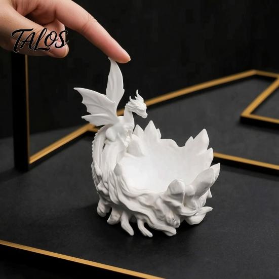 Decorative Key Bowl 3D Printed Fantasy Dragon Ring Tray, Gothic Coaster Dish for Keys Storage Tray Jewelry Coins, Desk Organizer Home Office,