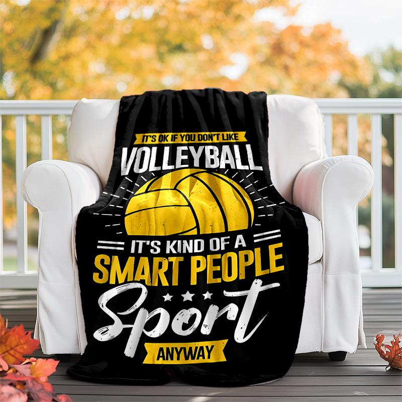 Volleyball Theme Printed Blanket - Perfect for Couch, Bed, Travel & Outdoor Use | Machine Washable, Cozy & Durable.
