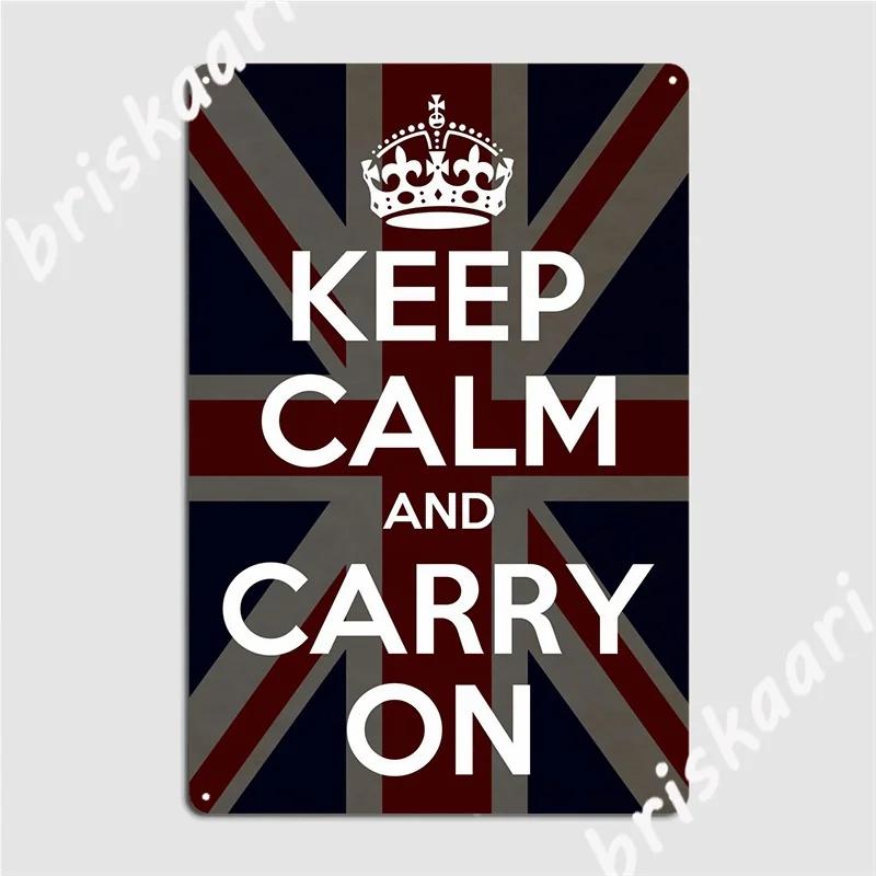 Keep Calm And Carry On Poster Metal Plaque Club Bar Poster Cinema Kitchen Classic Tin Sign Poster
