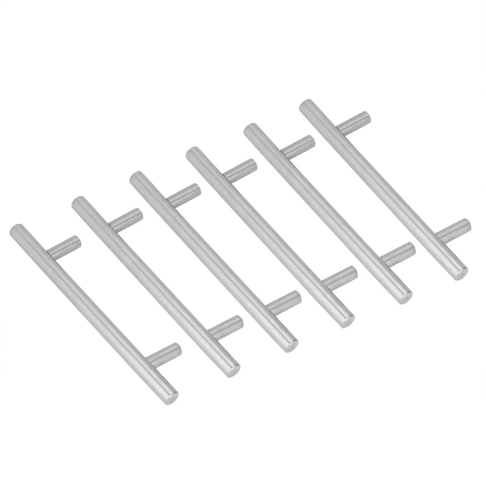 6 Stück Edelstahl T-Stangengriff Langlebige Möbelbeschläge für Kleiderschränke Schublade Schrank Schuppen