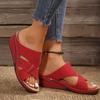 Neue Sommer Damen Übergröße Europäischer Amerikanischer Stil Offene Zehenpartie Cut-Out Slide Sandalen