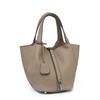 Leather Bucket Handbag Top Handle Tote Daily Shoulder Bag