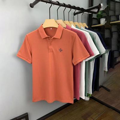 Summer Men's Short Sleeved T-shirt Paul Shirt Embroidered Collar Plus Size POLO Shirt Solid Color Men's Top
