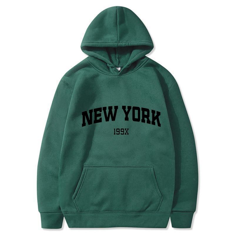 New York 199X Osobní Dopis Mikina s kapucí Pánská Móda Značka Dlouhý rukáv Neformální Pohodlné Tričko Sportovní Pánské Mikina s kapucí Top