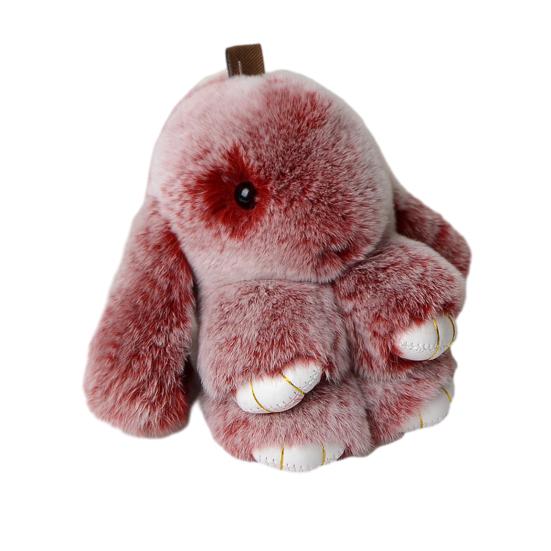 Frosted Bunny Plush Keychain 15cm Soft Faux Rabbit Fur Pendant for Bags Keys Cute Standing Stuffed Animal Adorable Birthday Gift for Girls Rabbit