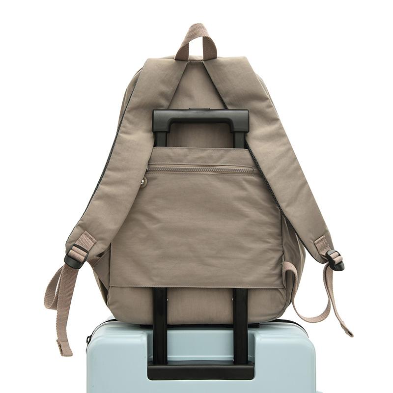 Nylon Backpack Solid Color Student School Baglarge Capacity Women's Travel Bag