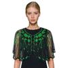Beaded Decoration Women's Sequins Shawl Vintage Flapper Party Shawl Elegant Evening Cape  Ladies