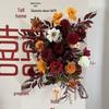 Silk Red Flower Aisle Runner & Floral Background for Chinese Wedding Engagement