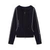 JUZUI Women's Color-block Striped Hooded Knit Sweater
