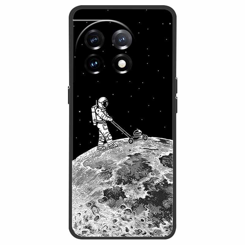 For OnePlus 11 5G Case One Plus 11R Flower Marble Black Bumper Soft TPU Silicone Cover for OnePlus 11 / 11R 5G Phone Cases Capas