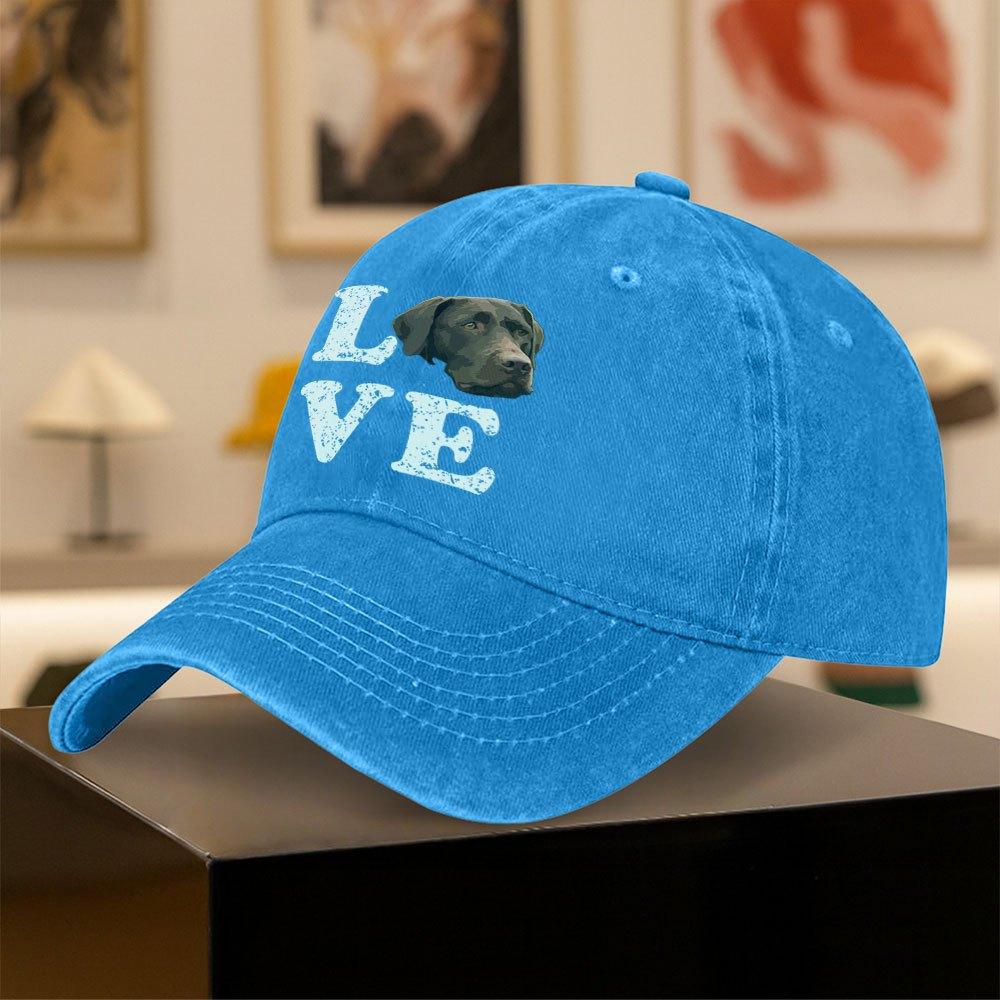 Vintage Washed Baseball Cap with Chocolate Labrador Print  Unisex Outdoor Sports  Daily Wear