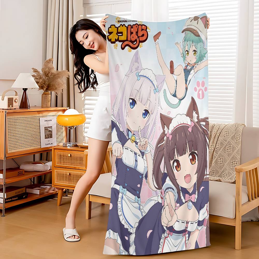 Cartoon N-Nekopara Anime Anime Beach Swimming Towel Soft Absorbent Washcloth Children's Gifts For Kids Travel Camping Gym