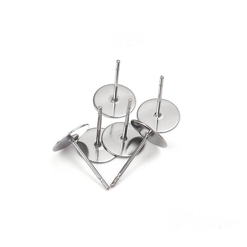 

50pcs/lot Stainless Steel Blank Post Earring Studs Base Pin With Earring Plug Ear Back DIY Jewelry Making Earrings Accessories 3mm