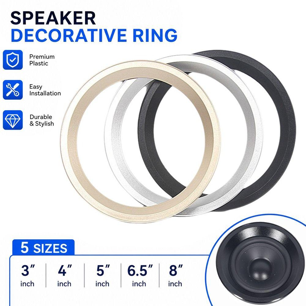 3/4/5/6.5/8 inch Speaker Trim Ring Plastic Speaker Bezel Grille Bezel Loudspeaker Grille