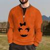Halloween-Print - Herren Lockerer, Lässiger, Vielseitiger Rundhals Mehrfarbiger Pullover-Hoodie