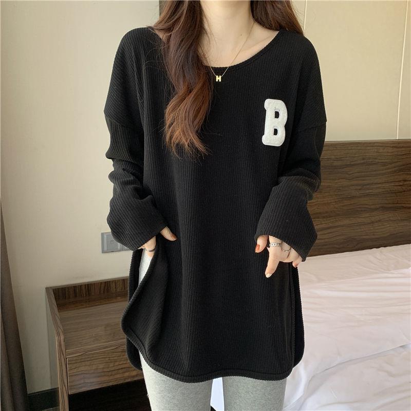 Women’s Long-Sleeve Embroidered Top, 2025 New Collection - Versatile, Slim-Fit, Large-Size for Spring, Autumn, and Winter.