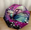 Purple Butterfly Garden Compact Travel Automatic Umbrella Compact 8-Rib Design Durable Plastic & Iron for Outdoor Daily Use Fashion Lovers