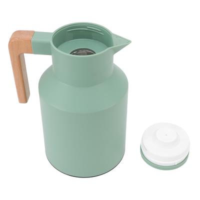 Coffee Carafe 1L Large Capacity Portable European Style Beech Wood Handle 12h Thermal Insulation