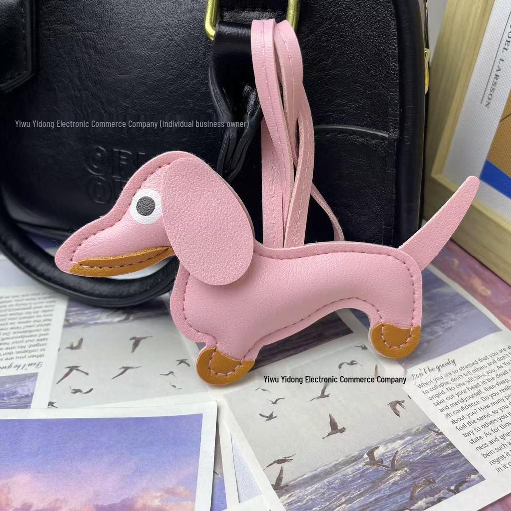 Miu-Style Sausage Dog Plush Charm - Backpack, Car, Keychain Gift