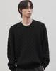 WORK ON BODY OFF Tresso Semi-Overfit Cable Long Sleeve Knit [Black]